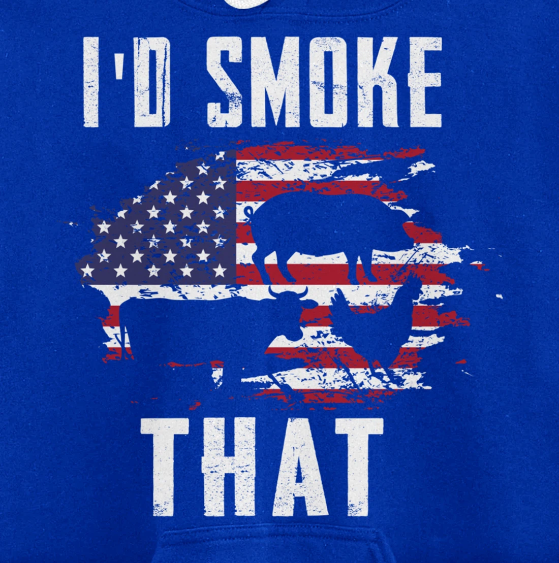 Patriotic American Flag Barbecue Men Meat Smoking BBQ Pullover Hoodie