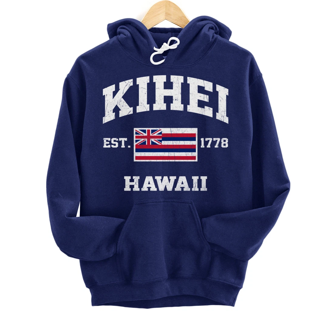 Kihei Hawaii HI vintage State Athletic style Pullover Hoodie