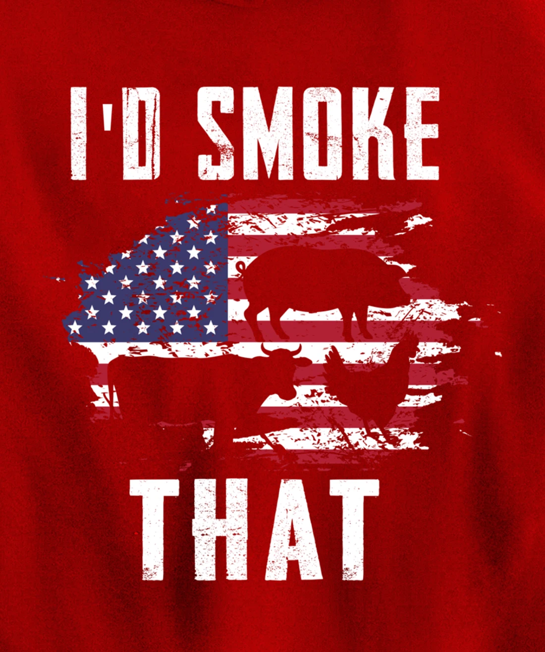 Patriotic American Flag Barbecue Men Meat Smoking BBQ Pullover Hoodie