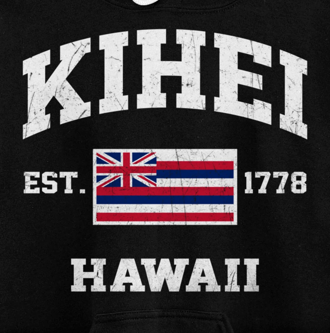 Kihei Hawaii HI vintage State Athletic style Pullover Hoodie
