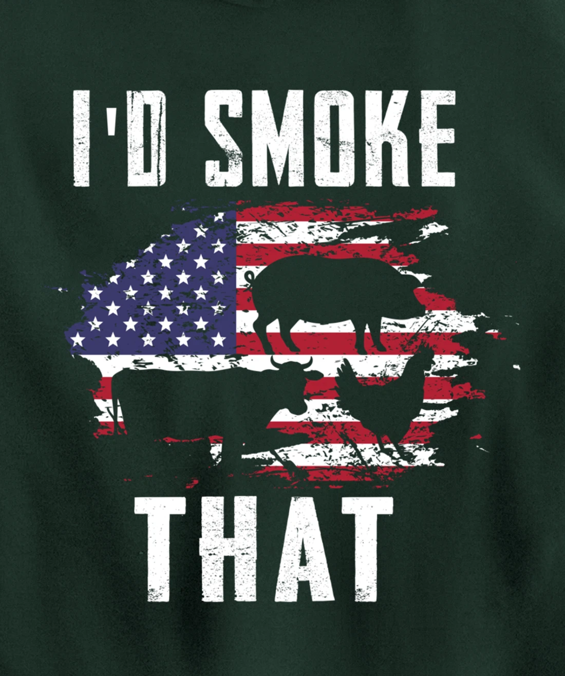 Patriotic American Flag Barbecue Men Meat Smoking BBQ Pullover Hoodie