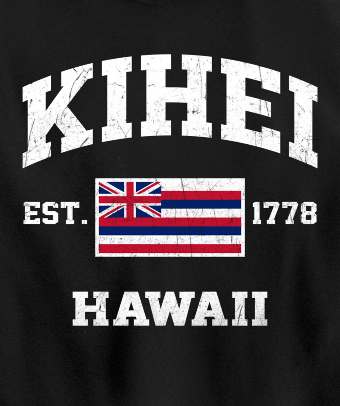 Kihei Hawaii HI vintage State Athletic style Pullover Hoodie
