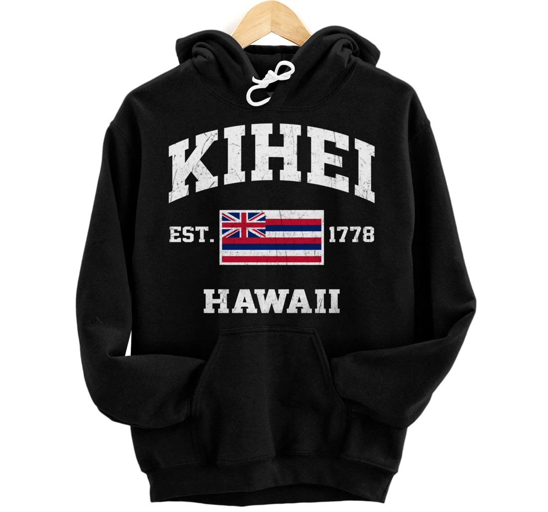 Kihei Hawaii HI vintage State Athletic style Pullover Hoodie