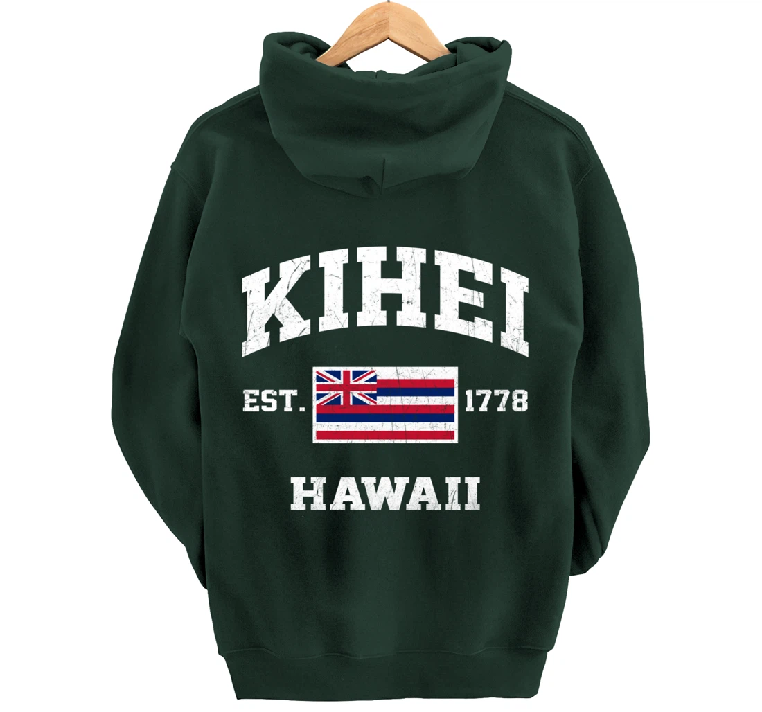 Kihei Hawaii HI vintage State Athletic style Pullover Hoodie