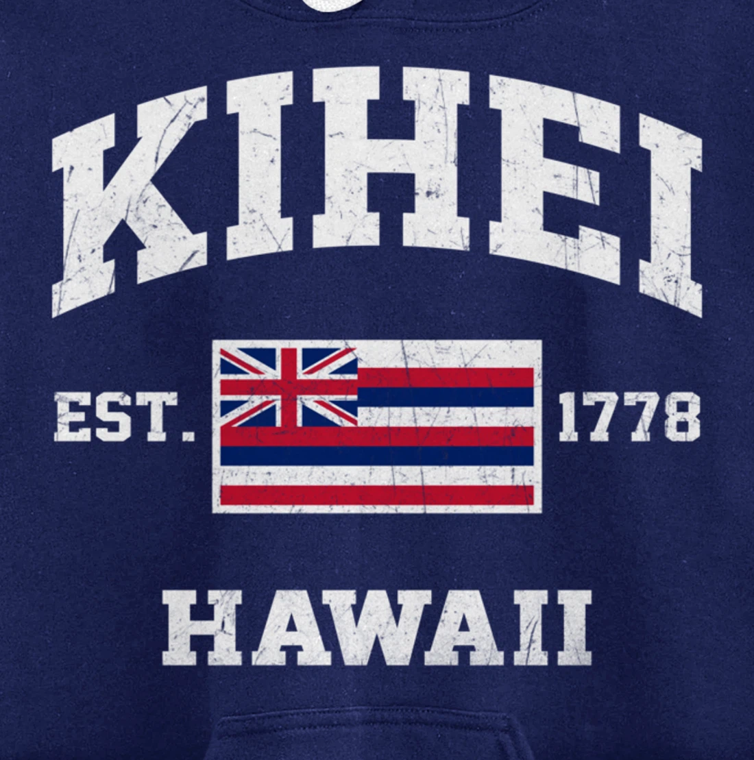 Kihei Hawaii HI vintage State Athletic style Pullover Hoodie