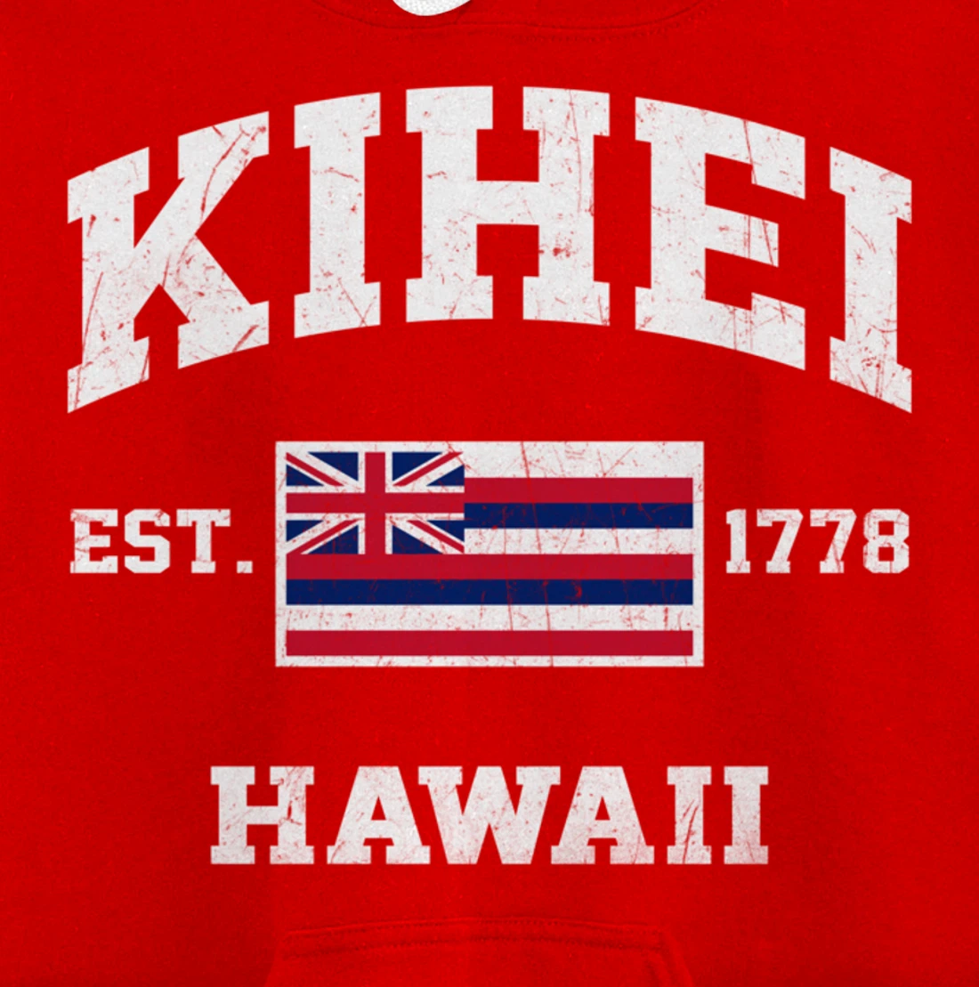 Kihei Hawaii HI vintage State Athletic style Pullover Hoodie