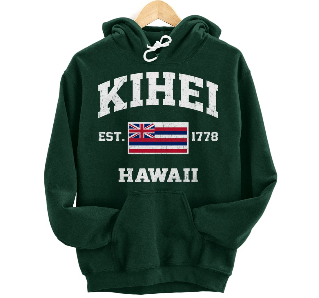Kihei Hawaii HI vintage State Athletic style Pullover Hoodie