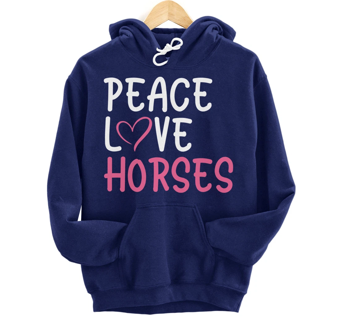 Funny Farm Lover Horses Graphic for Women and Girls Farmer Pullover Hoodie