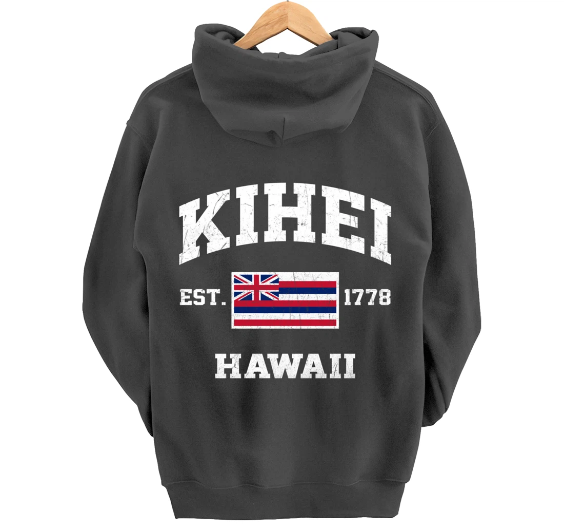 Kihei Hawaii HI vintage State Athletic style Pullover Hoodie