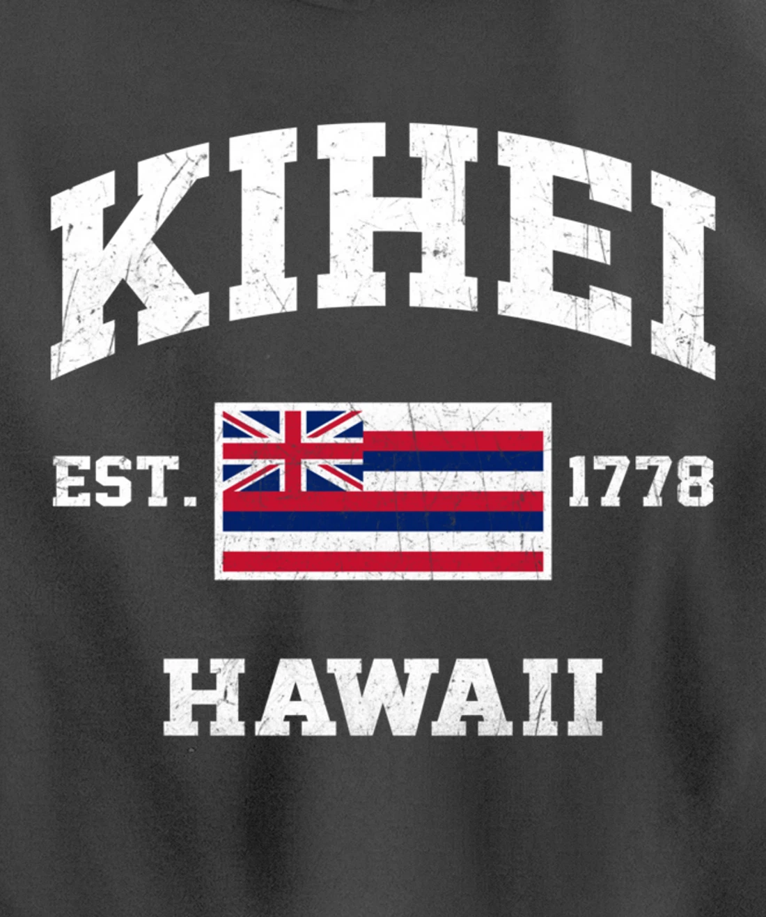 Kihei Hawaii HI vintage State Athletic style Pullover Hoodie