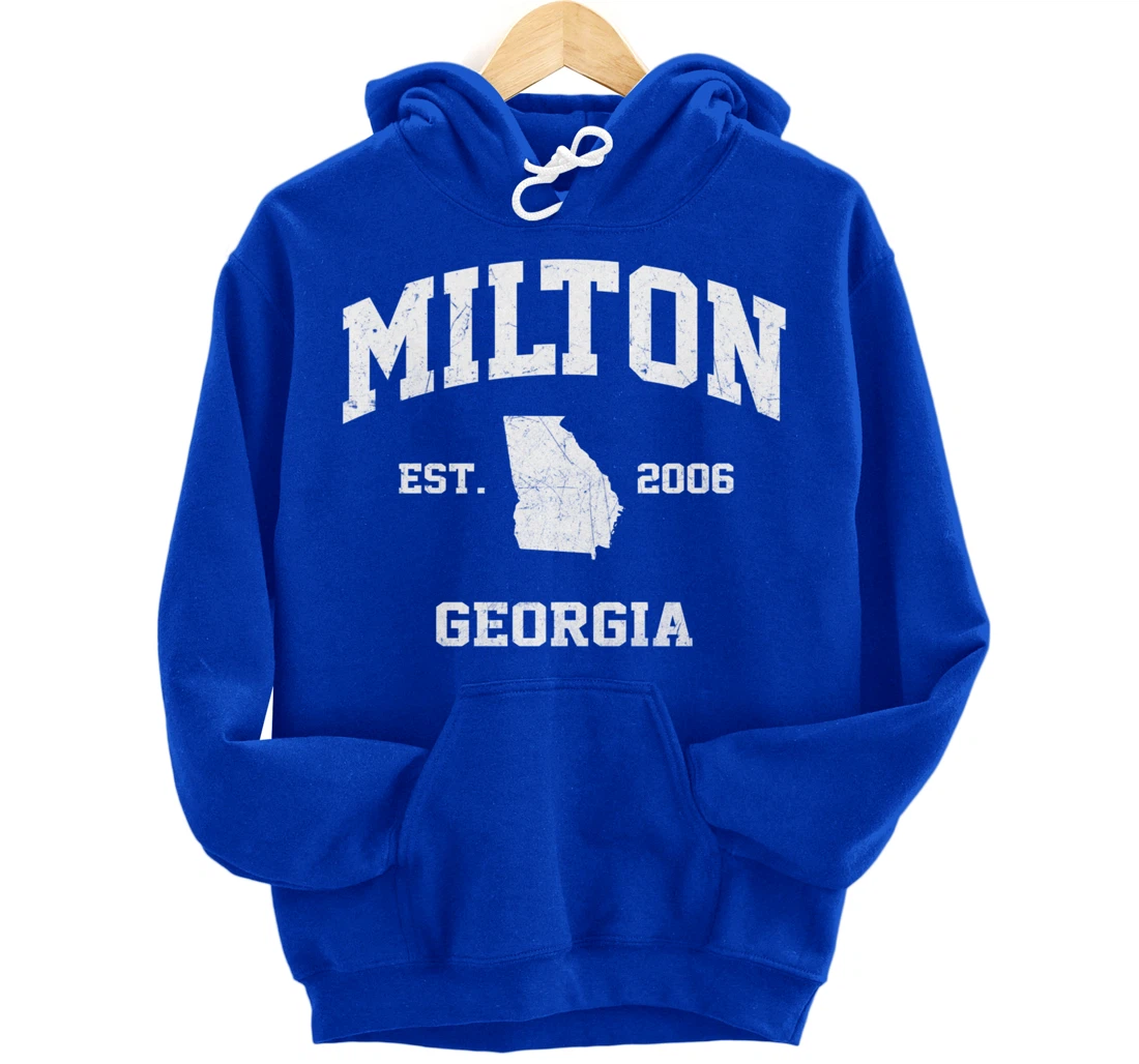 Milton Georgia GA vintage state Athletic style Pullover Hoodie