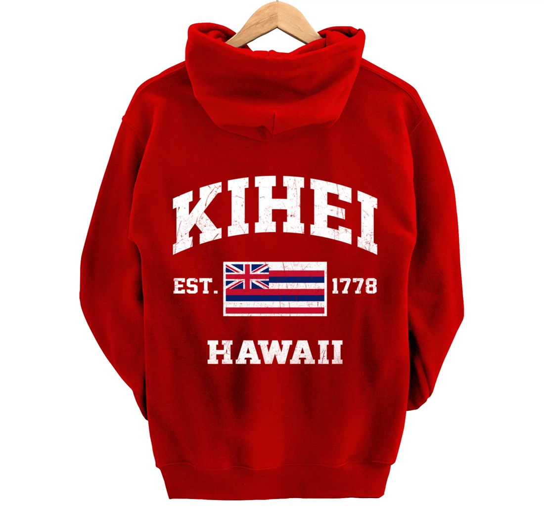 Kihei Hawaii HI vintage State Athletic style Pullover Hoodie