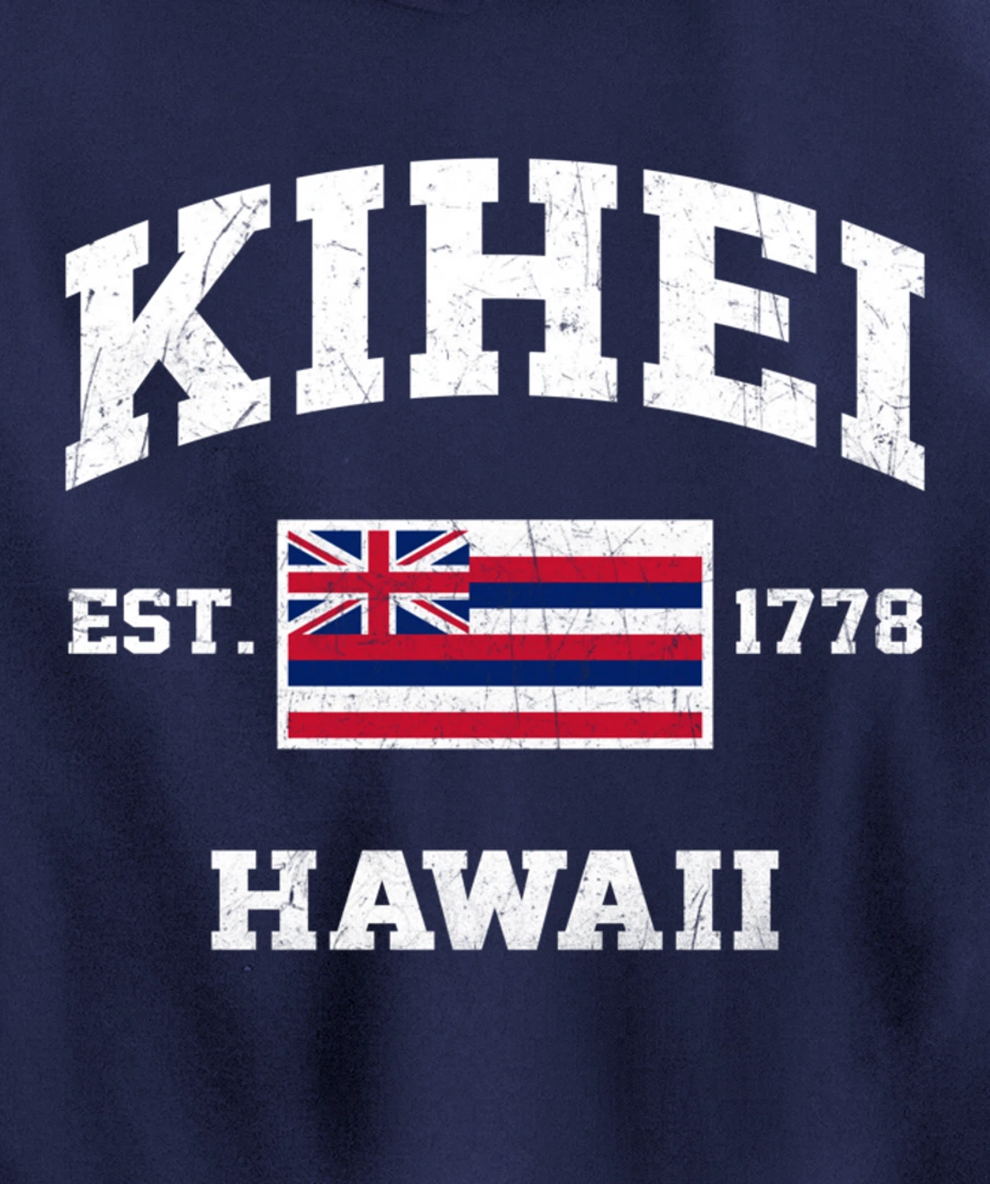 Kihei Hawaii HI vintage State Athletic style Pullover Hoodie