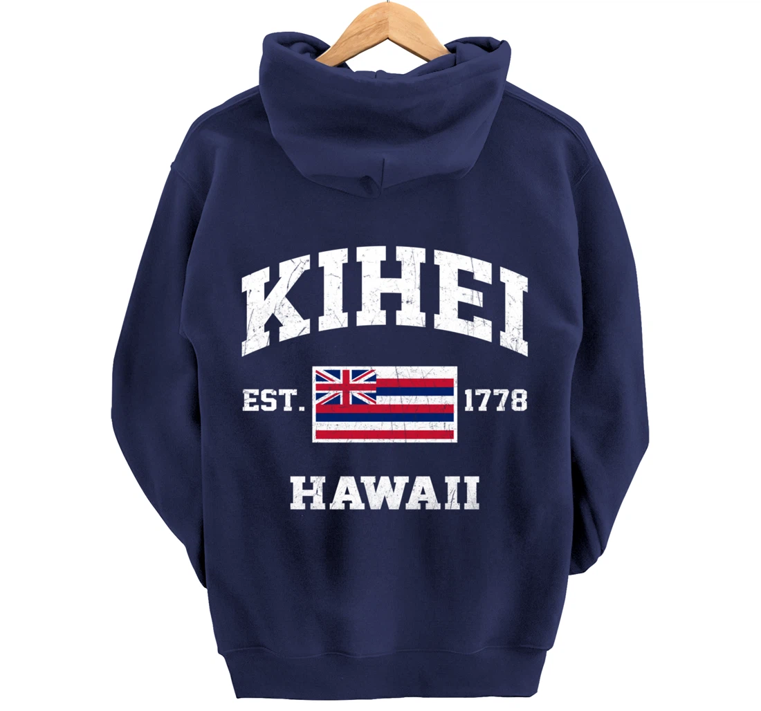 Kihei Hawaii HI vintage State Athletic style Pullover Hoodie