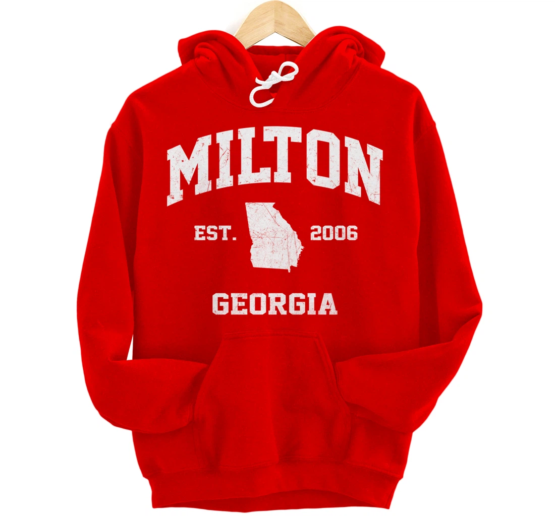 Milton Georgia GA vintage state Athletic style Pullover Hoodie