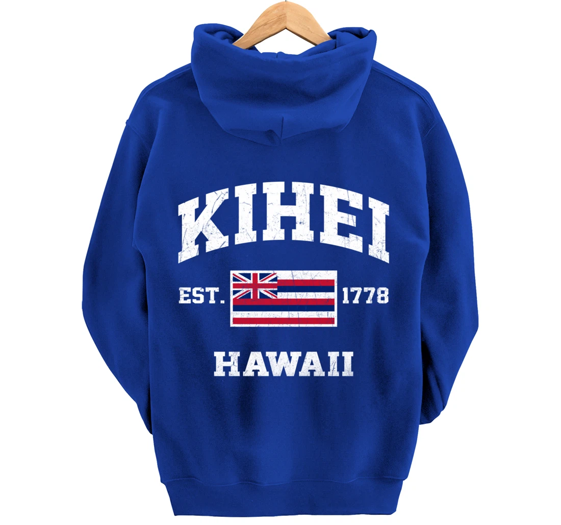 Kihei Hawaii HI vintage State Athletic style Pullover Hoodie