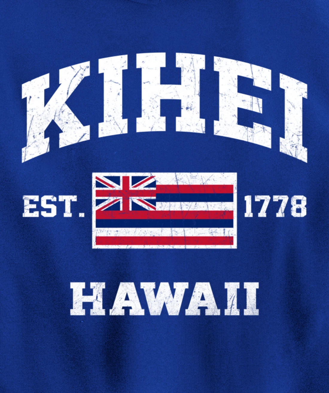 Kihei Hawaii HI vintage State Athletic style Pullover Hoodie