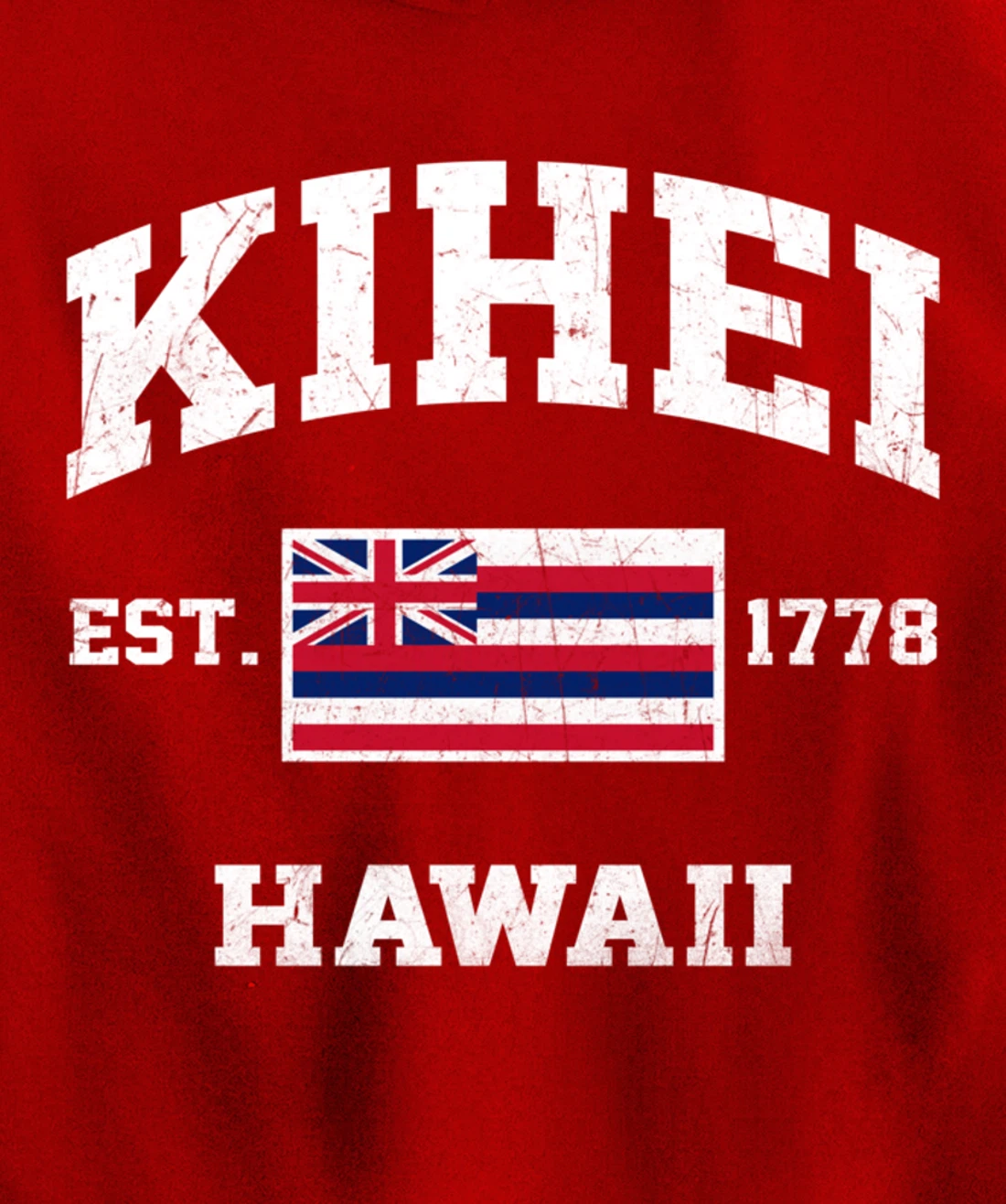 Kihei Hawaii HI vintage State Athletic style Pullover Hoodie