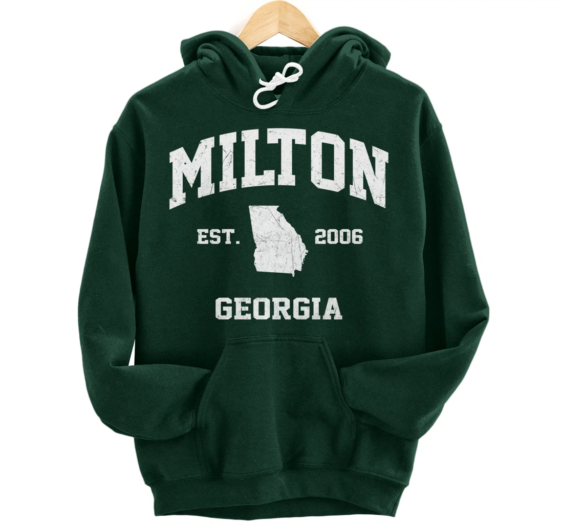 Milton Georgia GA vintage state Athletic style Pullover Hoodie
