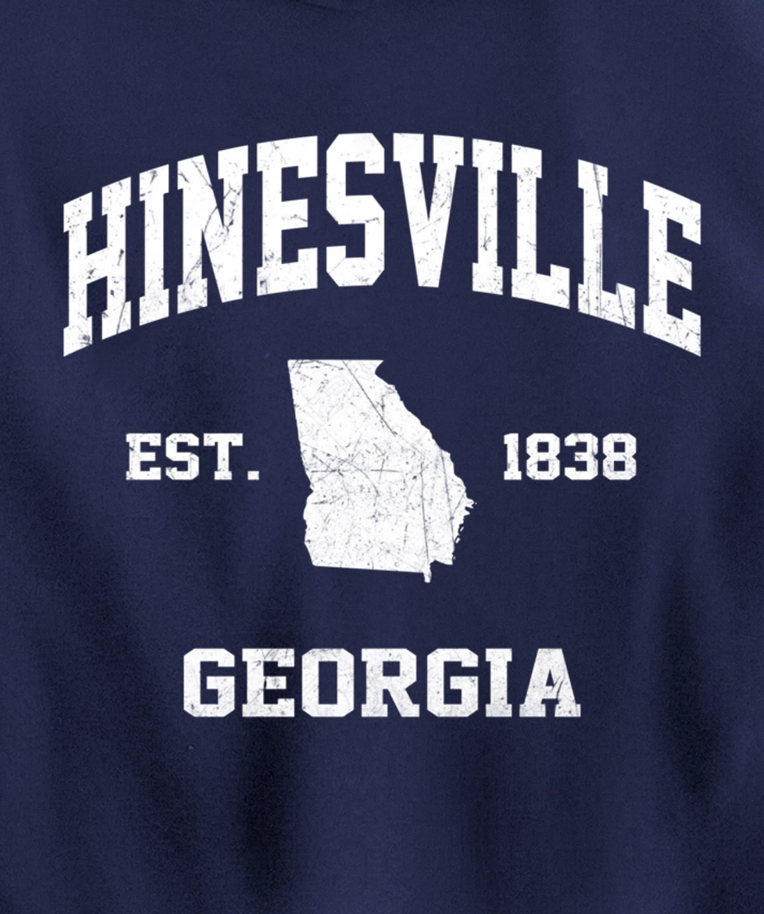 Hinesville Georgia GA vintage state Athletic style Pullover Hoodie