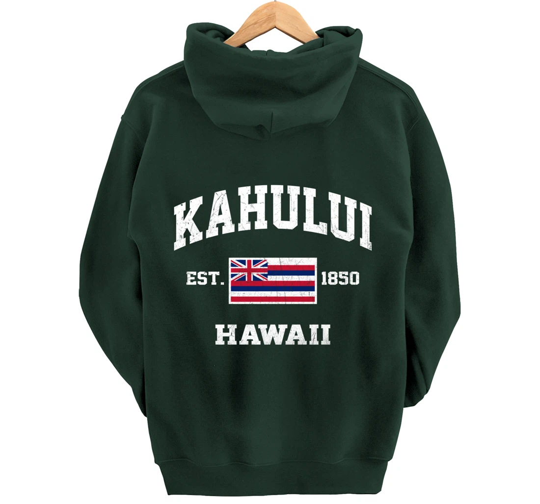 Kahului Hawaii HI vintage State Athletic style Pullover Hoodie