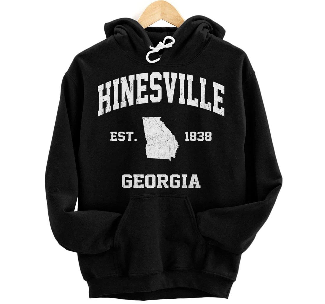 Hinesville Georgia GA vintage state Athletic style Pullover Hoodie