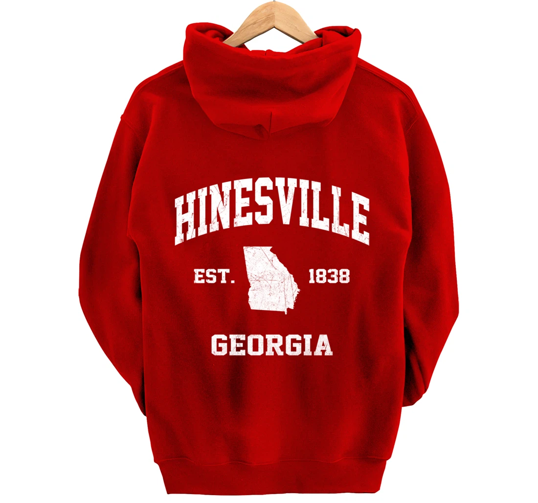 Hinesville Georgia GA vintage state Athletic style Pullover Hoodie