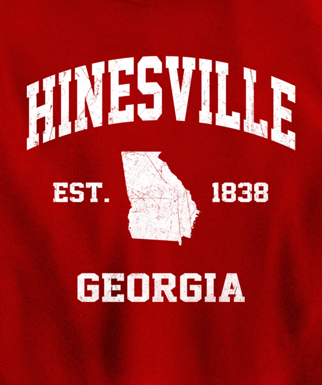 Hinesville Georgia GA vintage state Athletic style Pullover Hoodie