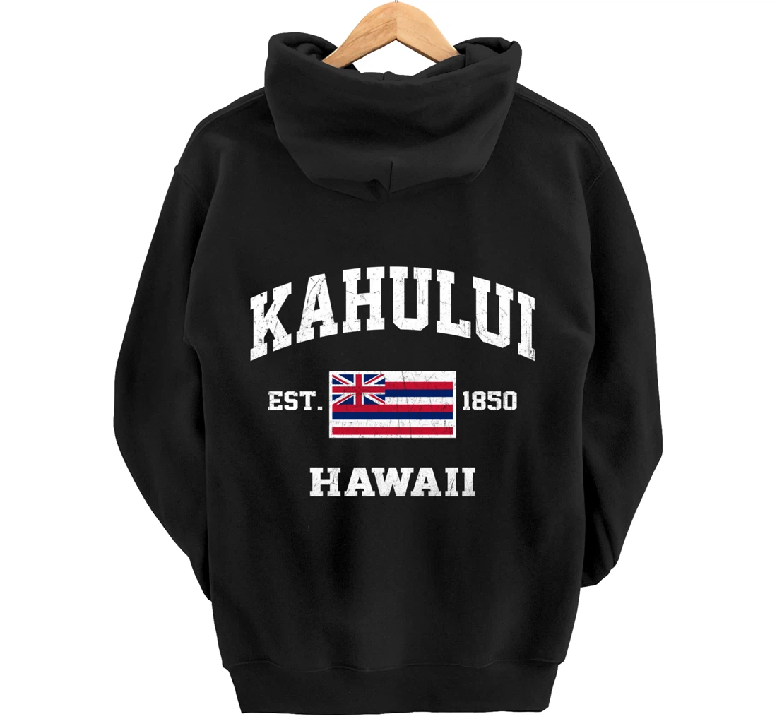 Kahului Hawaii HI vintage State Athletic style Pullover Hoodie