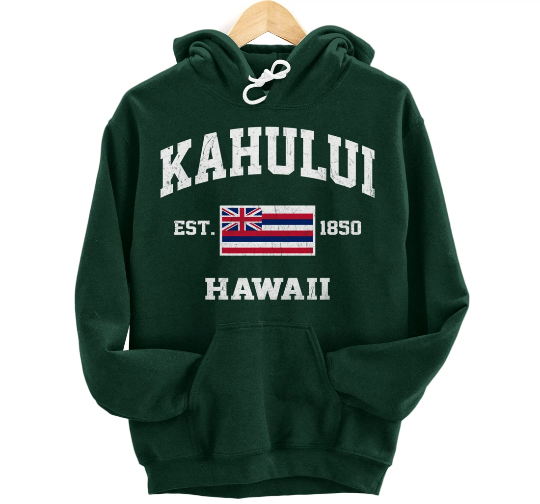 Kahului Hawaii HI vintage State Athletic style Pullover Hoodie