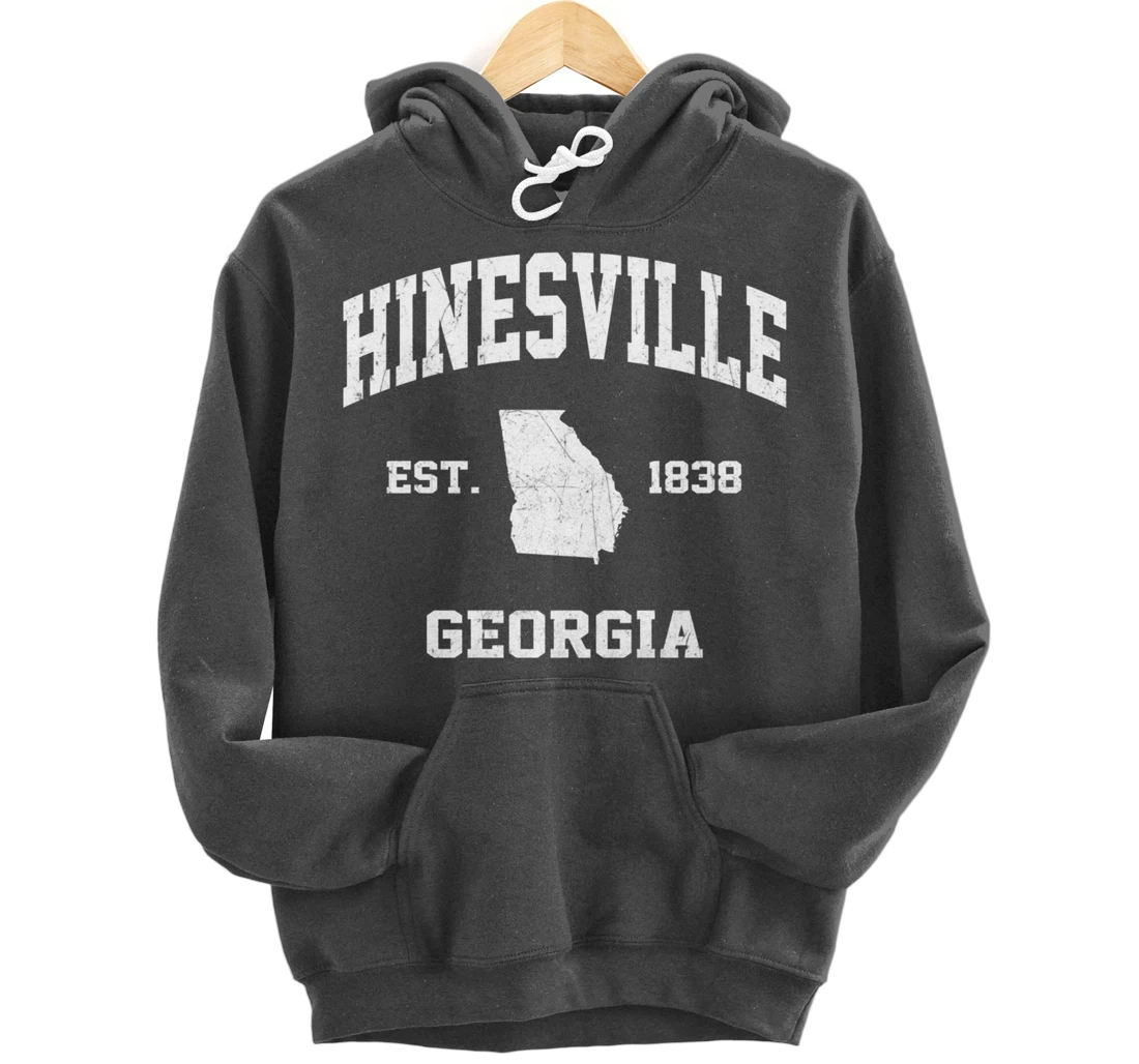 Hinesville Georgia GA vintage state Athletic style Pullover Hoodie