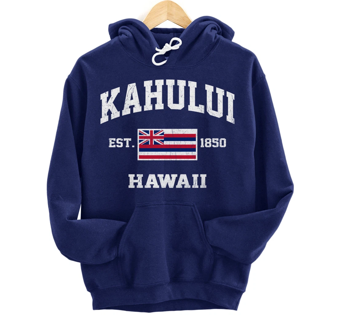 Kahului Hawaii HI vintage State Athletic style Pullover Hoodie
