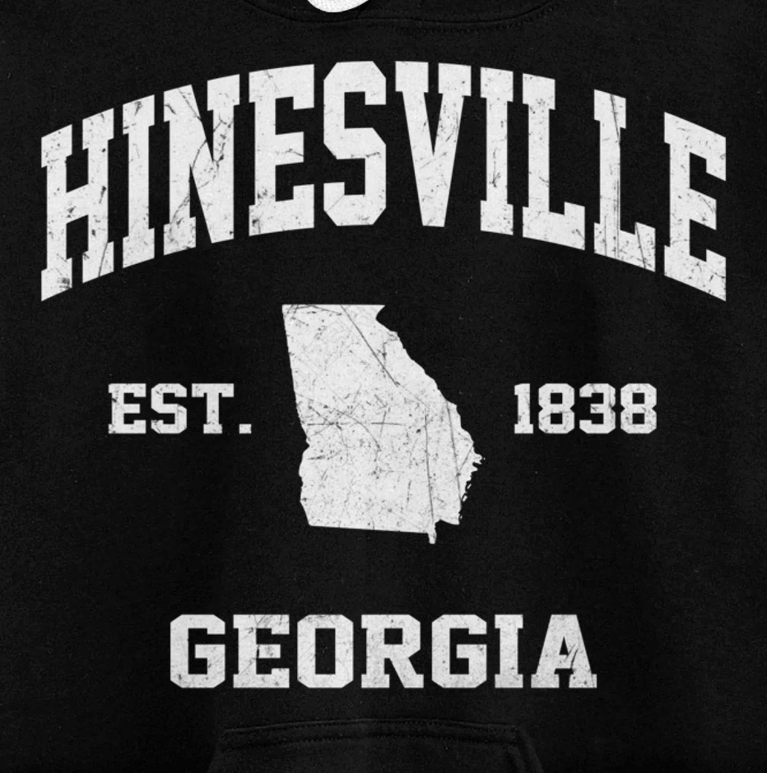 Hinesville Georgia GA vintage state Athletic style Pullover Hoodie