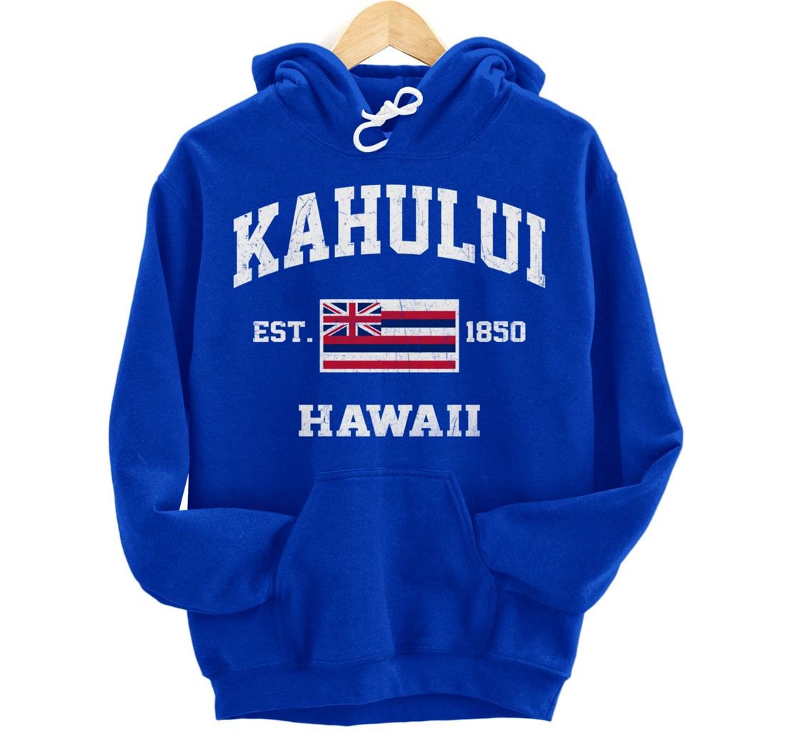 Kahului Hawaii HI vintage State Athletic style Pullover Hoodie