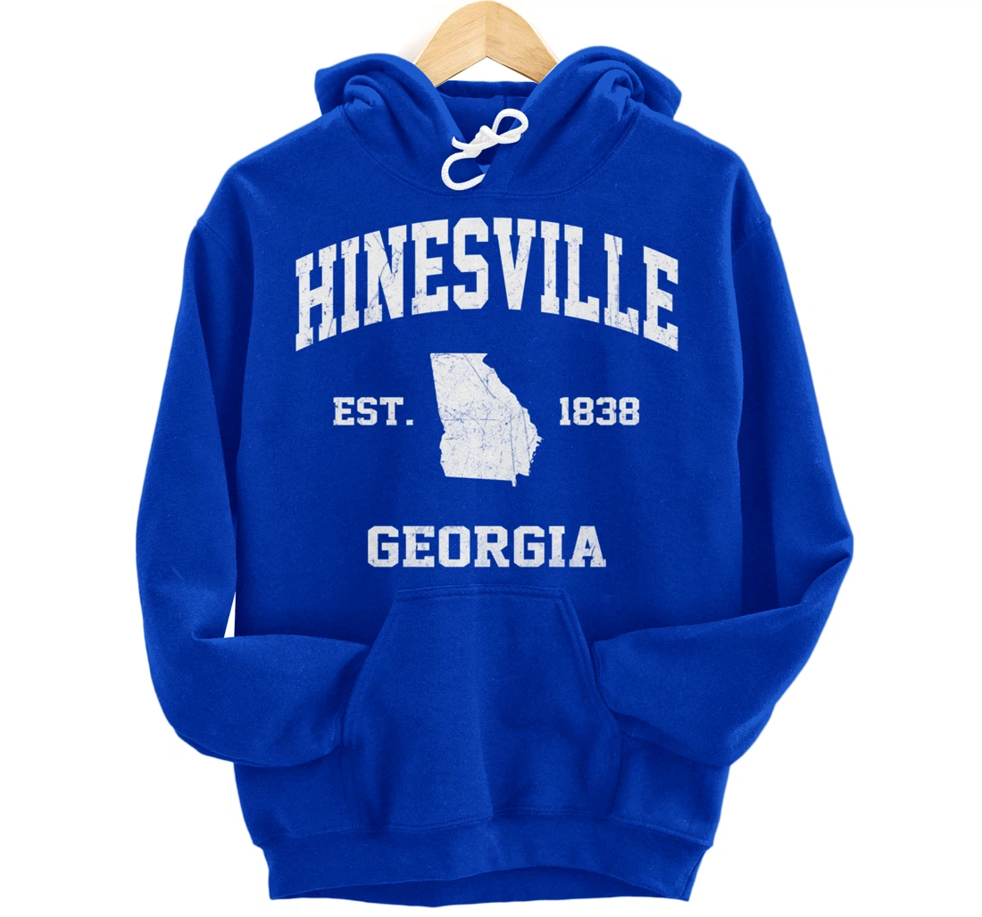 Hinesville Georgia GA vintage state Athletic style Pullover Hoodie