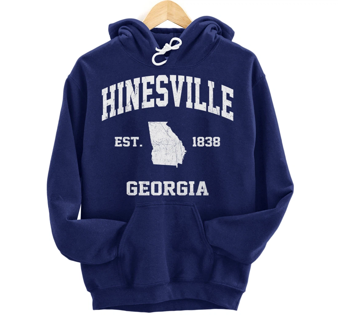 Hinesville Georgia GA vintage state Athletic style Pullover Hoodie