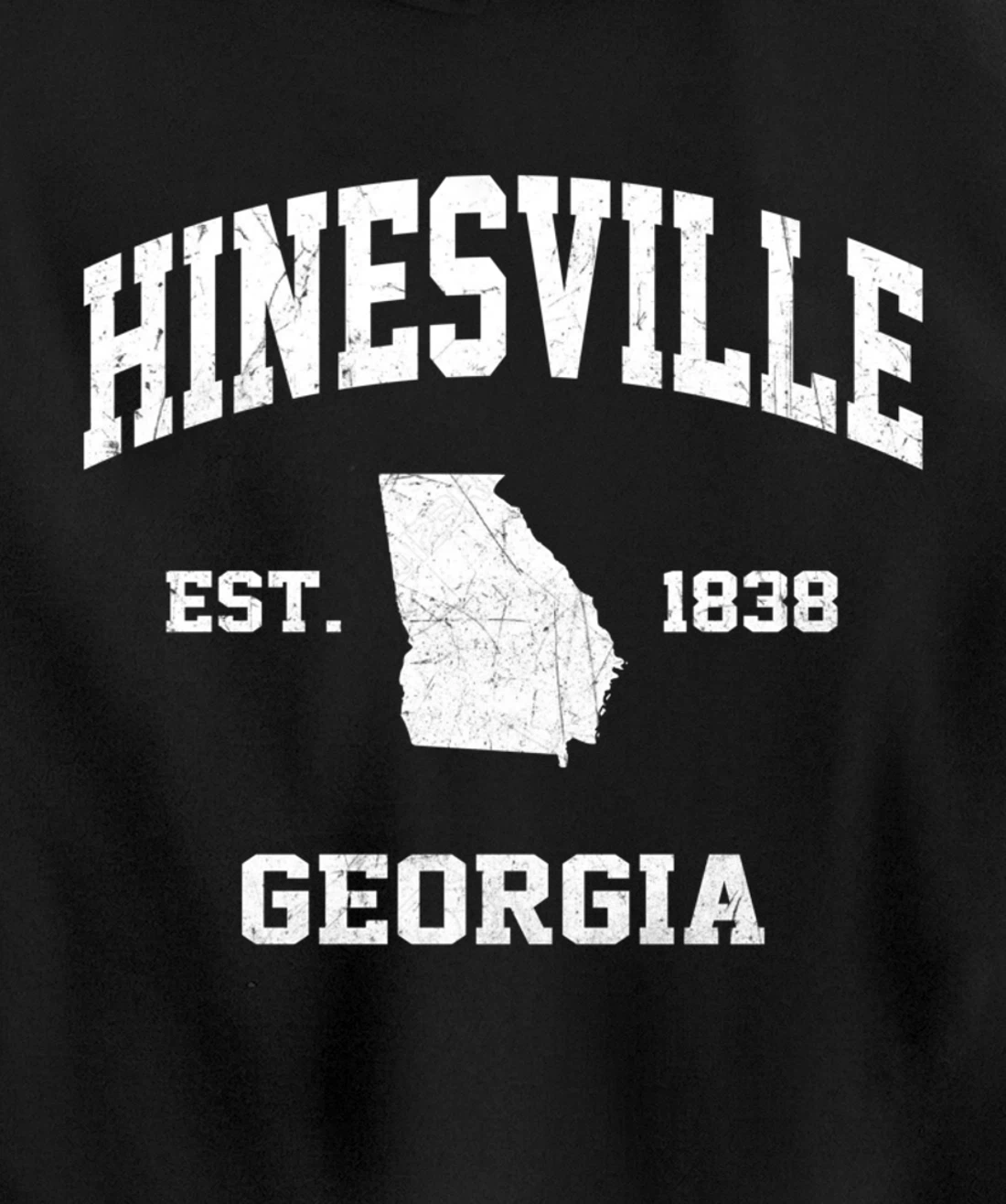 Hinesville Georgia GA vintage state Athletic style Pullover Hoodie