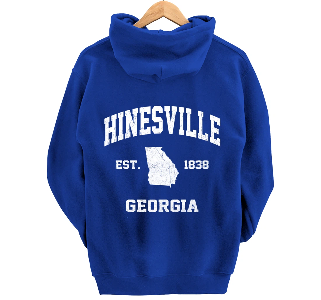 Hinesville Georgia GA vintage state Athletic style Pullover Hoodie
