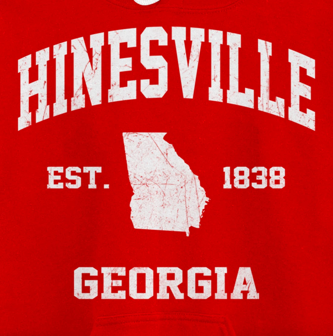 Hinesville Georgia GA vintage state Athletic style Pullover Hoodie