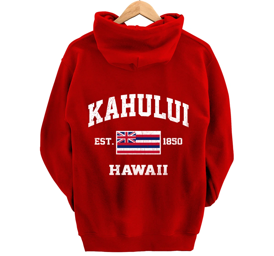 Kahului Hawaii HI vintage State Athletic style Pullover Hoodie