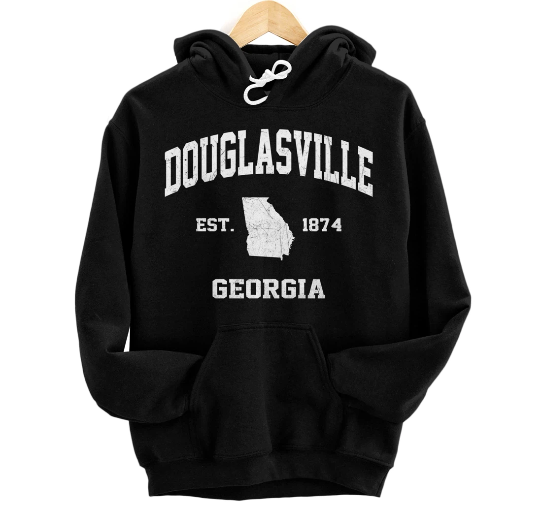 Douglasville Georgia GA vintage state Athletic style Pullover Hoodie