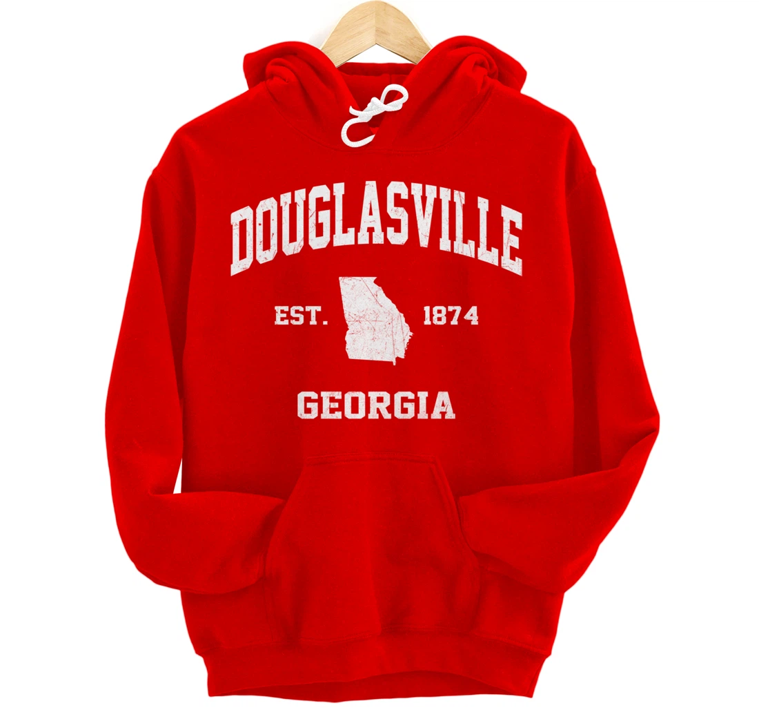 Douglasville Georgia GA vintage state Athletic style Pullover Hoodie