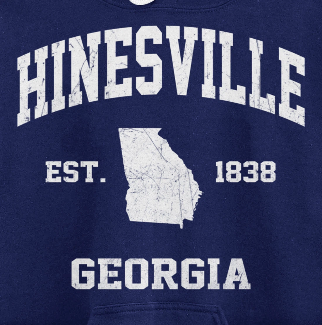 Hinesville Georgia GA vintage state Athletic style Pullover Hoodie
