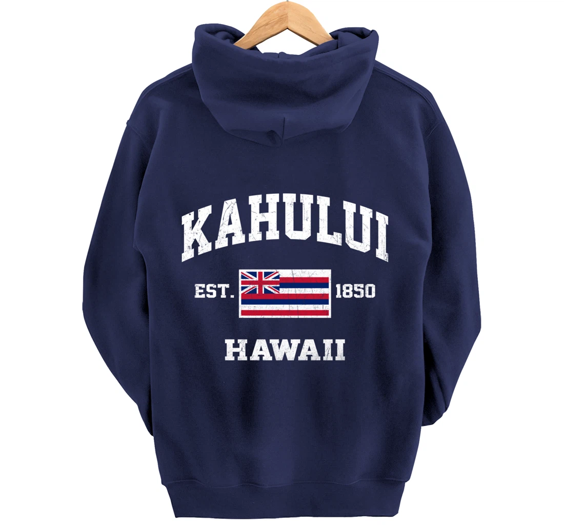 Kahului Hawaii HI vintage State Athletic style Pullover Hoodie