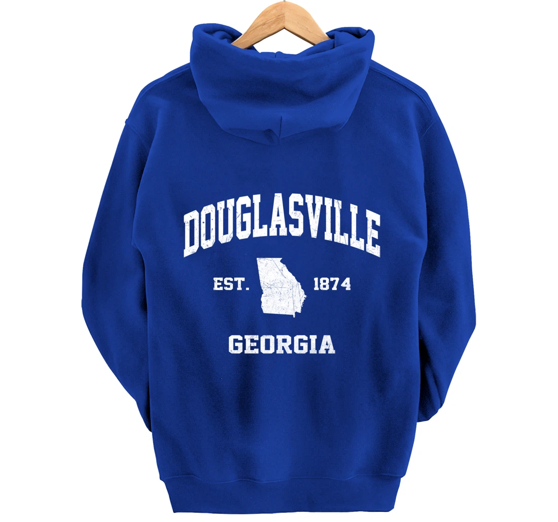 Douglasville Georgia GA vintage state Athletic style Pullover Hoodie