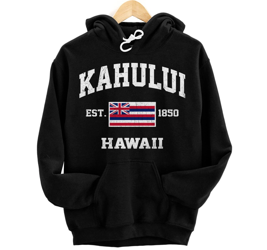 Kahului Hawaii HI vintage State Athletic style Pullover Hoodie