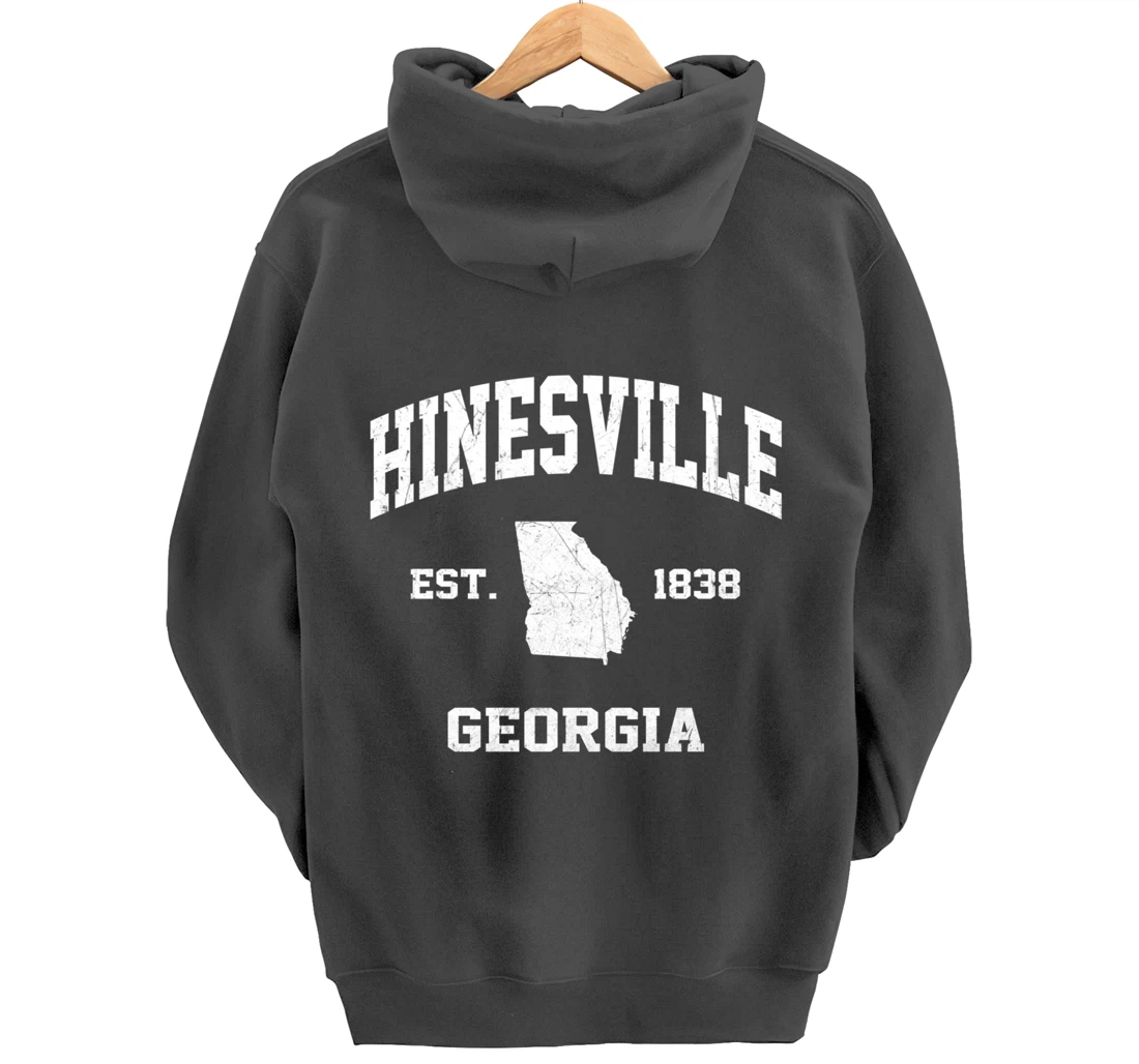 Hinesville Georgia GA vintage state Athletic style Pullover Hoodie