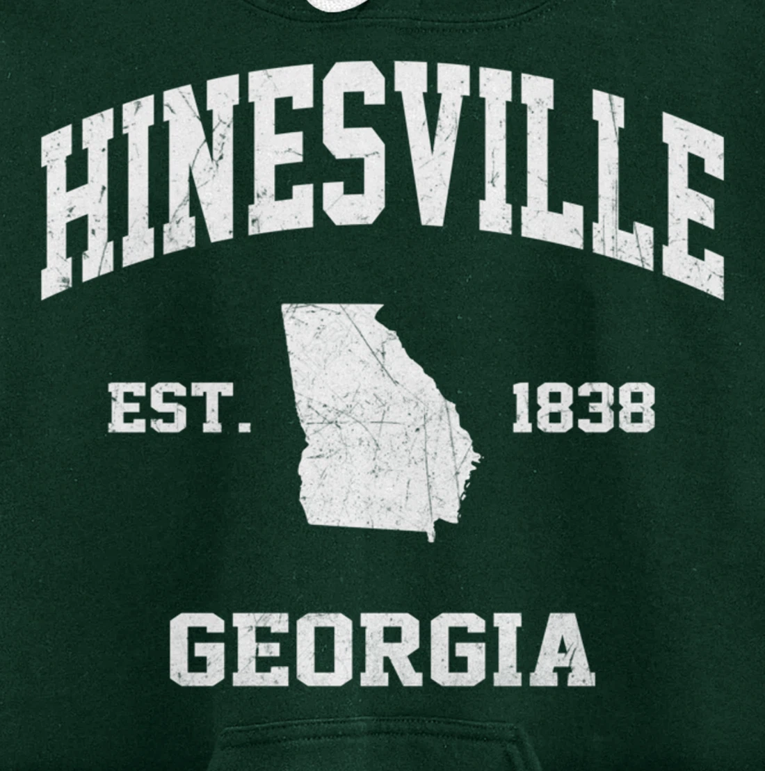 Hinesville Georgia GA vintage state Athletic style Pullover Hoodie