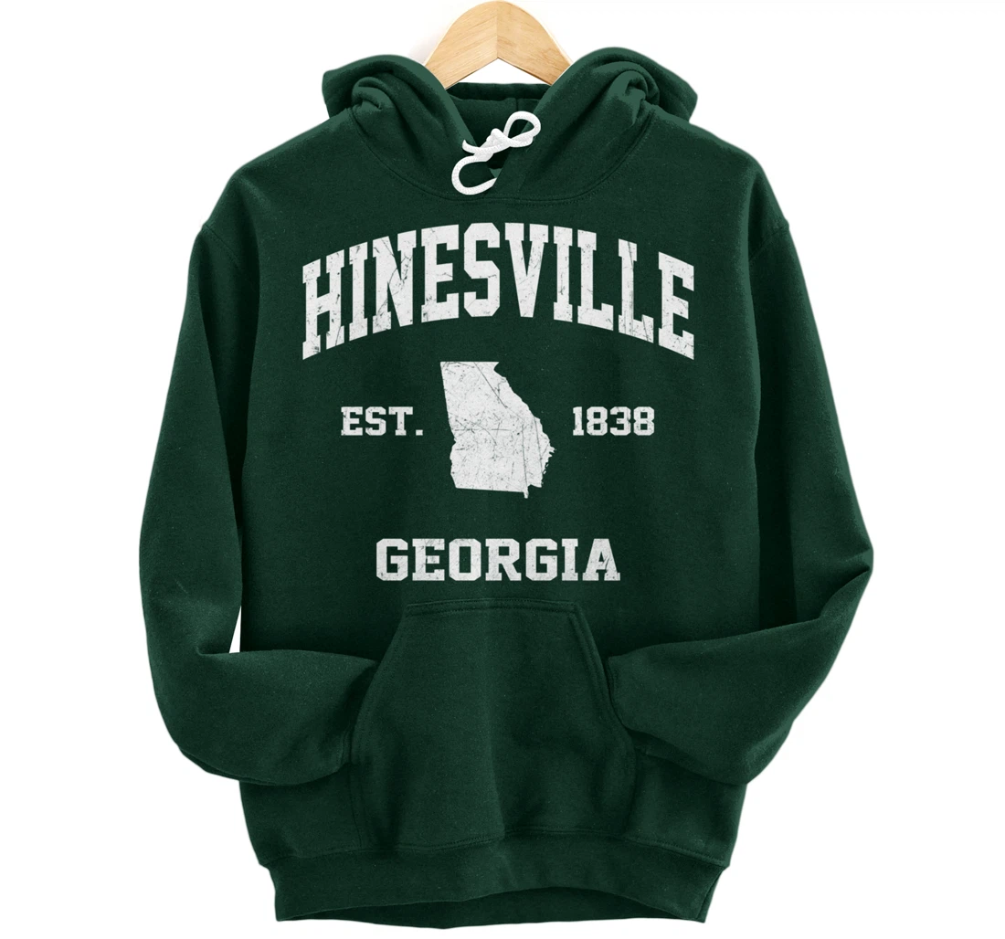 Hinesville Georgia GA vintage state Athletic style Pullover Hoodie