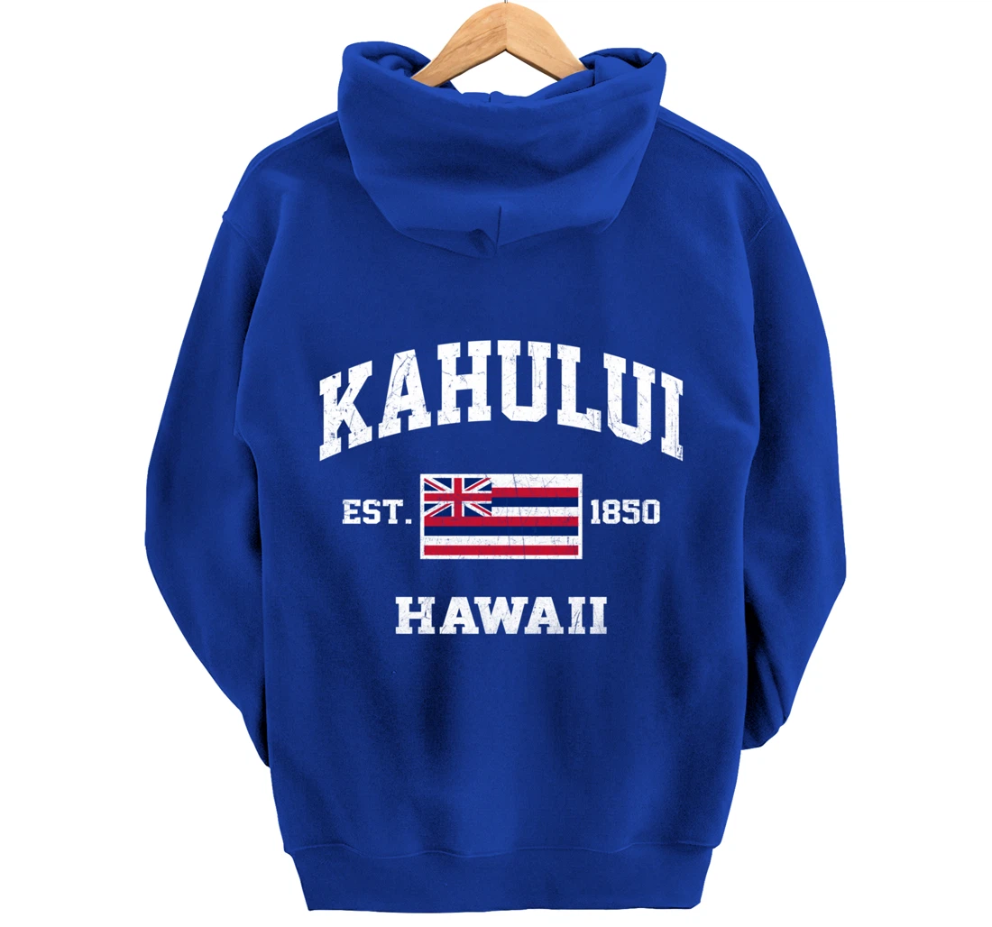 Kahului Hawaii HI vintage State Athletic style Pullover Hoodie